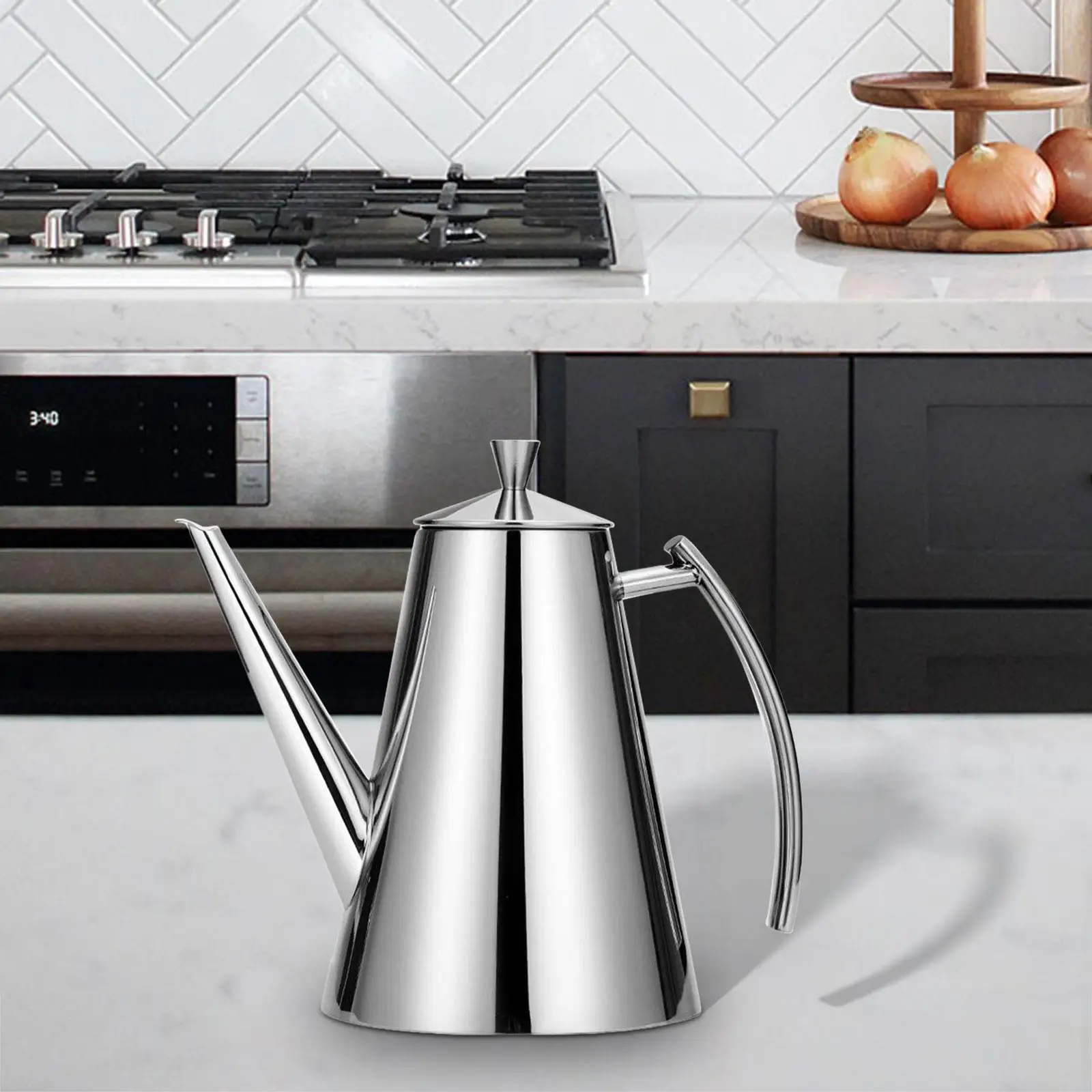 Olive Oil Dispenser Bottle Oil Keeper Easy to Fill Leakproof Oil Dispenser Pot Oil Soy Sauce Cruet for Camping Kitchen Salad