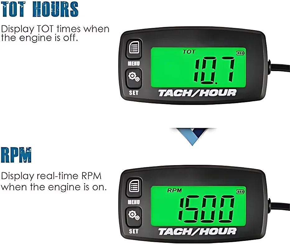 Tachimetro contaore moto contagiri digitale motore ripristinabile Maintenace Alert RPM contatore per motoseghe barche ATV
