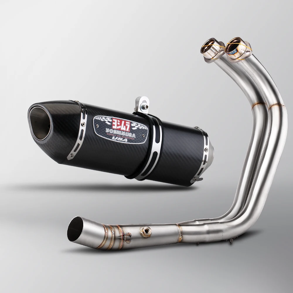 

Exhaust system for motorcycle, R77 carbon silencer for motorcycle, complete exhaust system for MT07, XSR700, FZ07, 2014-2023