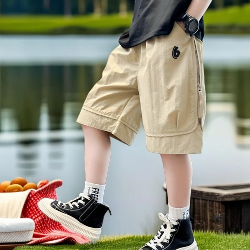 

2026 New Kids Boys Summer Quick Dry Thin Lightweight 5-Inch Sports Shorts Trendy