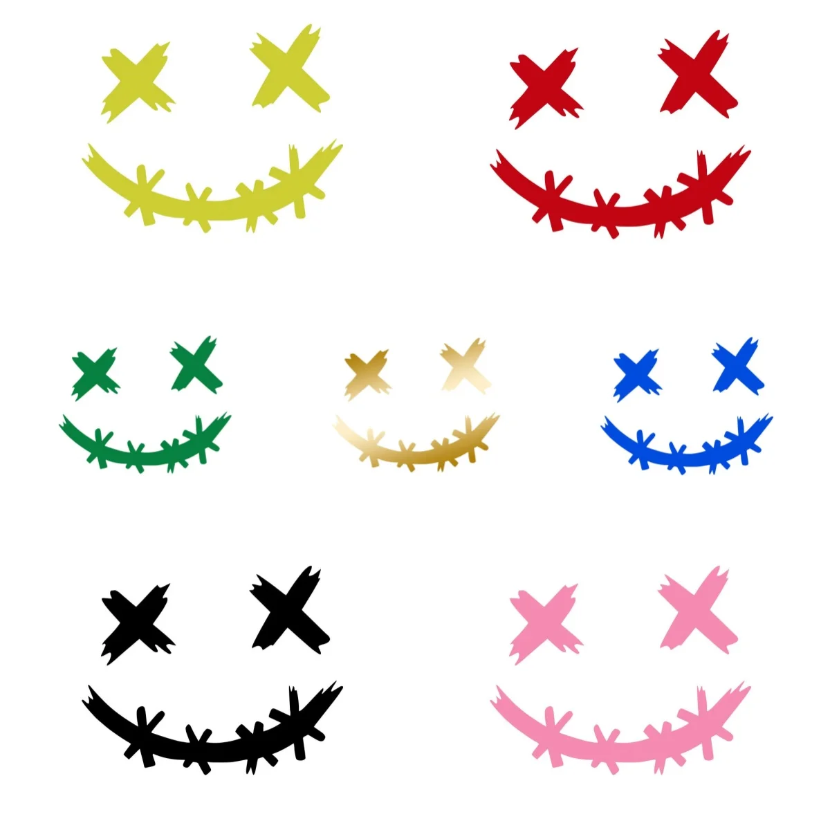 

XX Eye Magic Smiling Face Personalized Car Sticker Creative Motorcycle Helmet Body Glass Reflective Decoration Vinyl Sticker