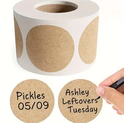 2.5/3.8/5cm 500PCs/Roll Kraft Round Stickers Self-adhesive Label Paper Sticker Classification Name Personalized Labels Stickers