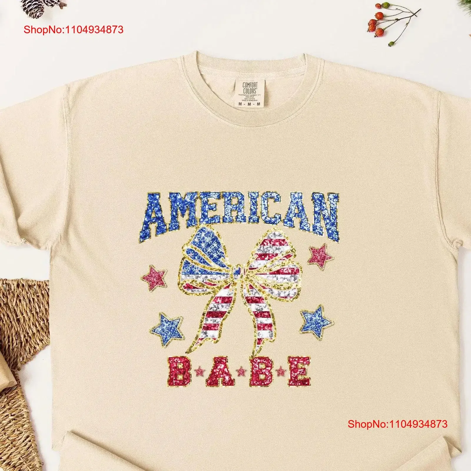 

American Babe T Shirt Cozy with USA Flag Bow Design Perfect for Patriotic Style 4th of July Pride vintage Washed Slightly