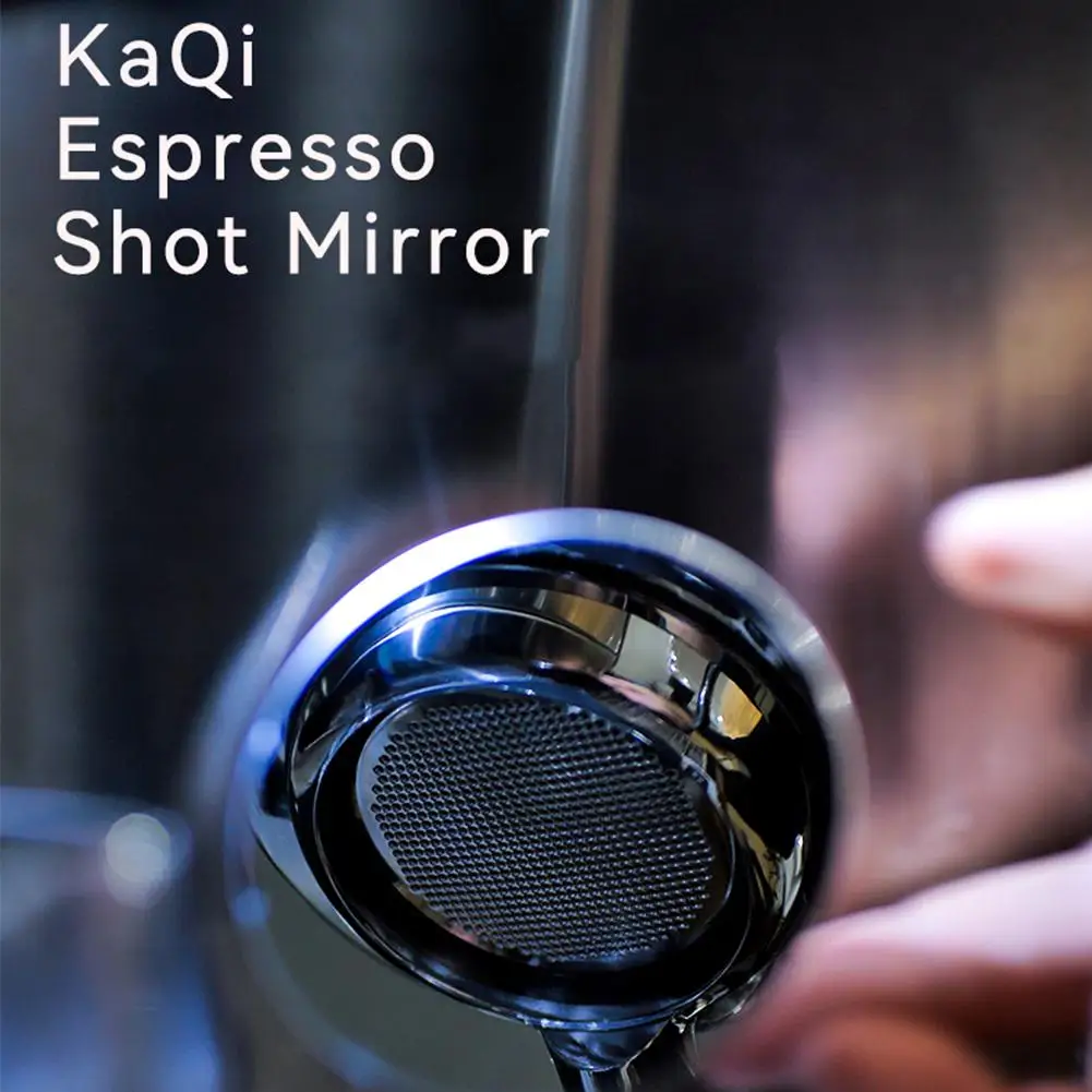 Espresso Shot Mirror untuk Bottomless Portafilter dasar magnetik dapat diputar hitam W2Q9