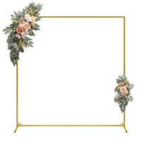 Gold Wedding Arches Square Backdrop Stand Metal Balloon Arch Stand for Ceremony Birthday Party Bridal Shower Decoration