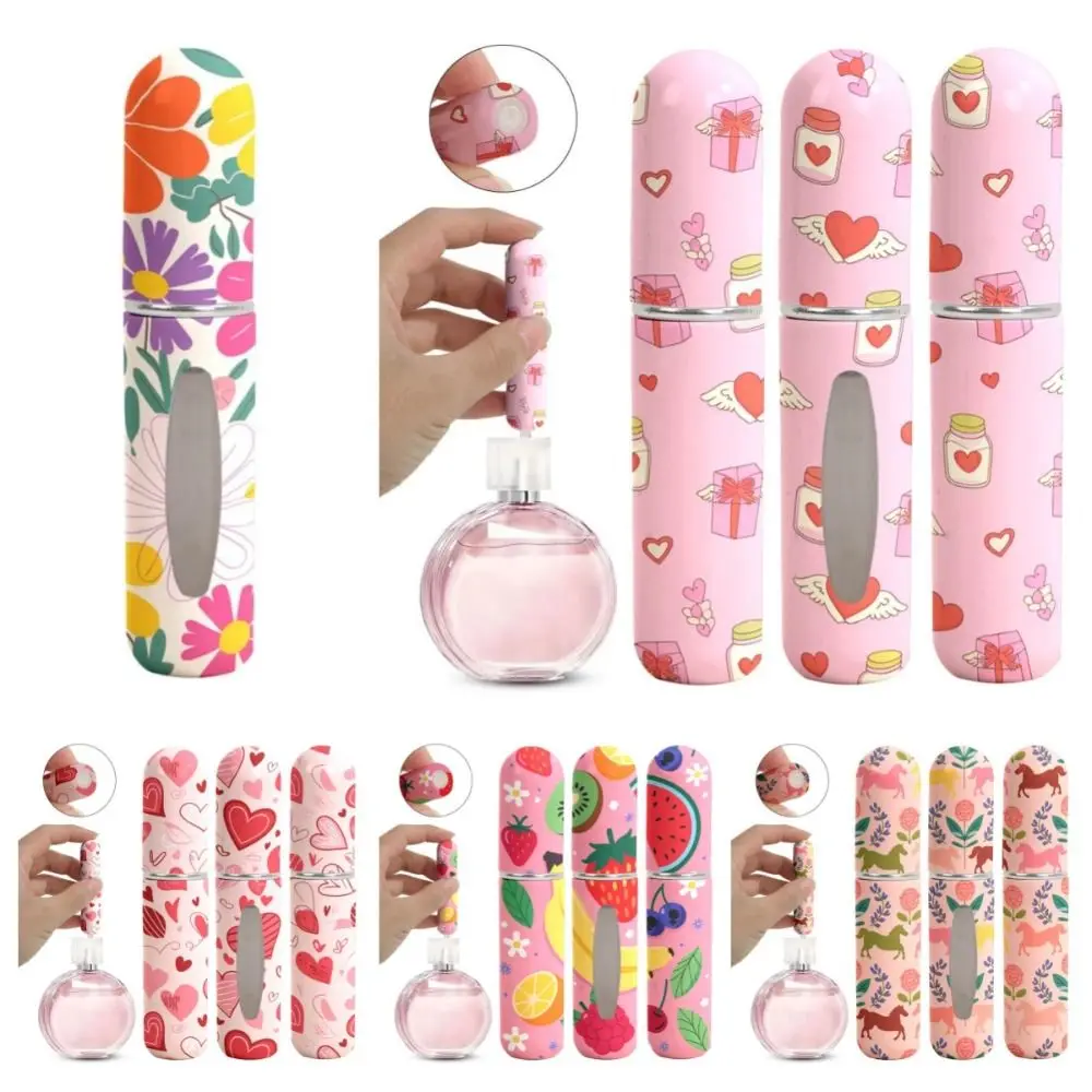 Viagem 5ml mini garrafa de perfume recarregável óleo essencial álcool vazio recipientes cosméticos spray garrafa rotativa