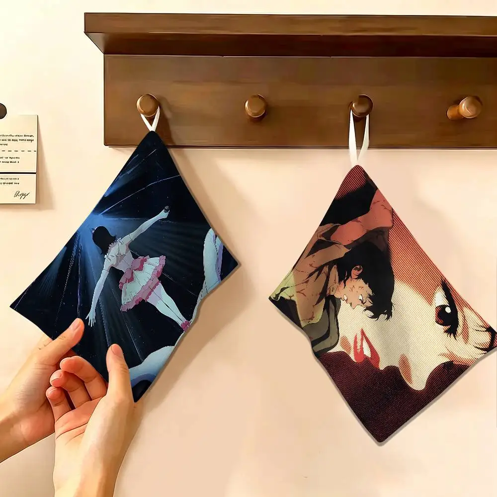 perfect blue canvas Japanese anime horror movie Polyester Cotton Hanging Kitchen Towel, Hand Wiping Towel for Hotel Cafe