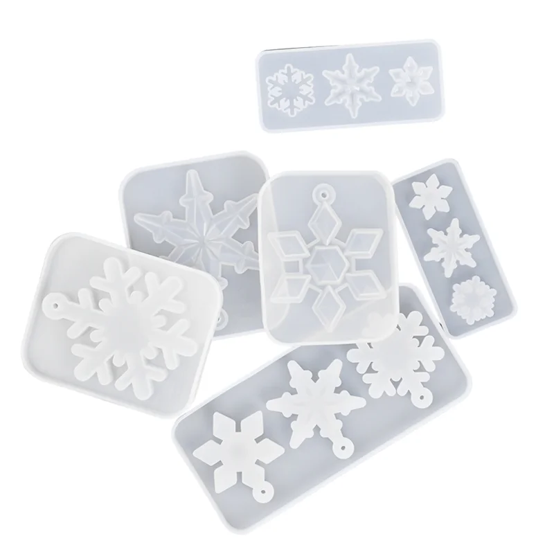 

P-Портативная хрустальная клей-форма, зеркало, рождественская снежинка с отверстием, форма, украшение, подвесные украшения