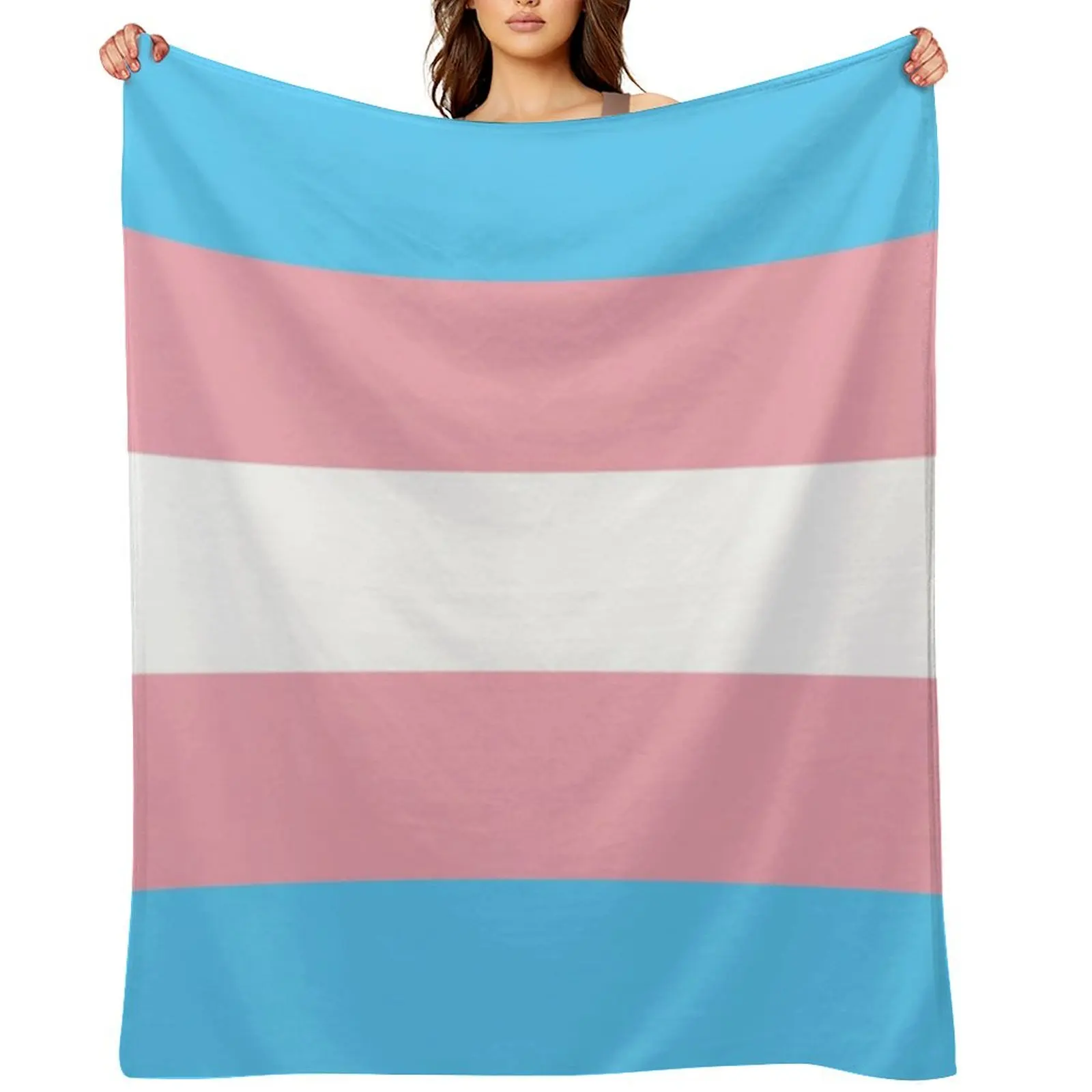 

transgender pride flag Throw Blanket Stuffeds funny gift Picnic Beach Blankets
