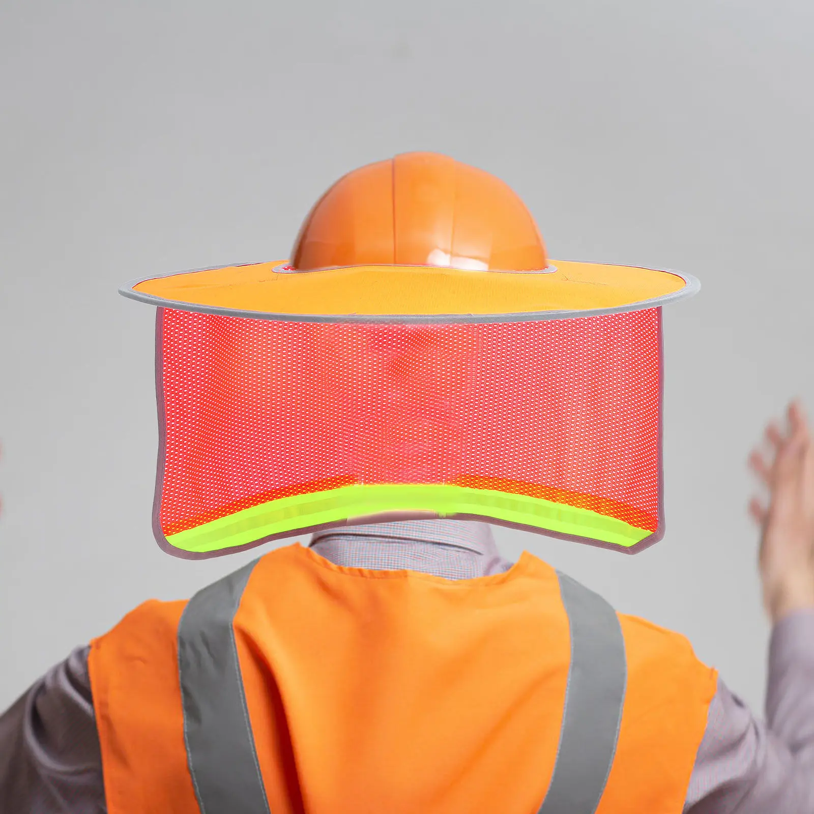 

Hard Hat Sun Shade Neck Cover Adjustable Elastic Band Breathable Mesh Curtain Full Brim Sun Visor Construction Safety