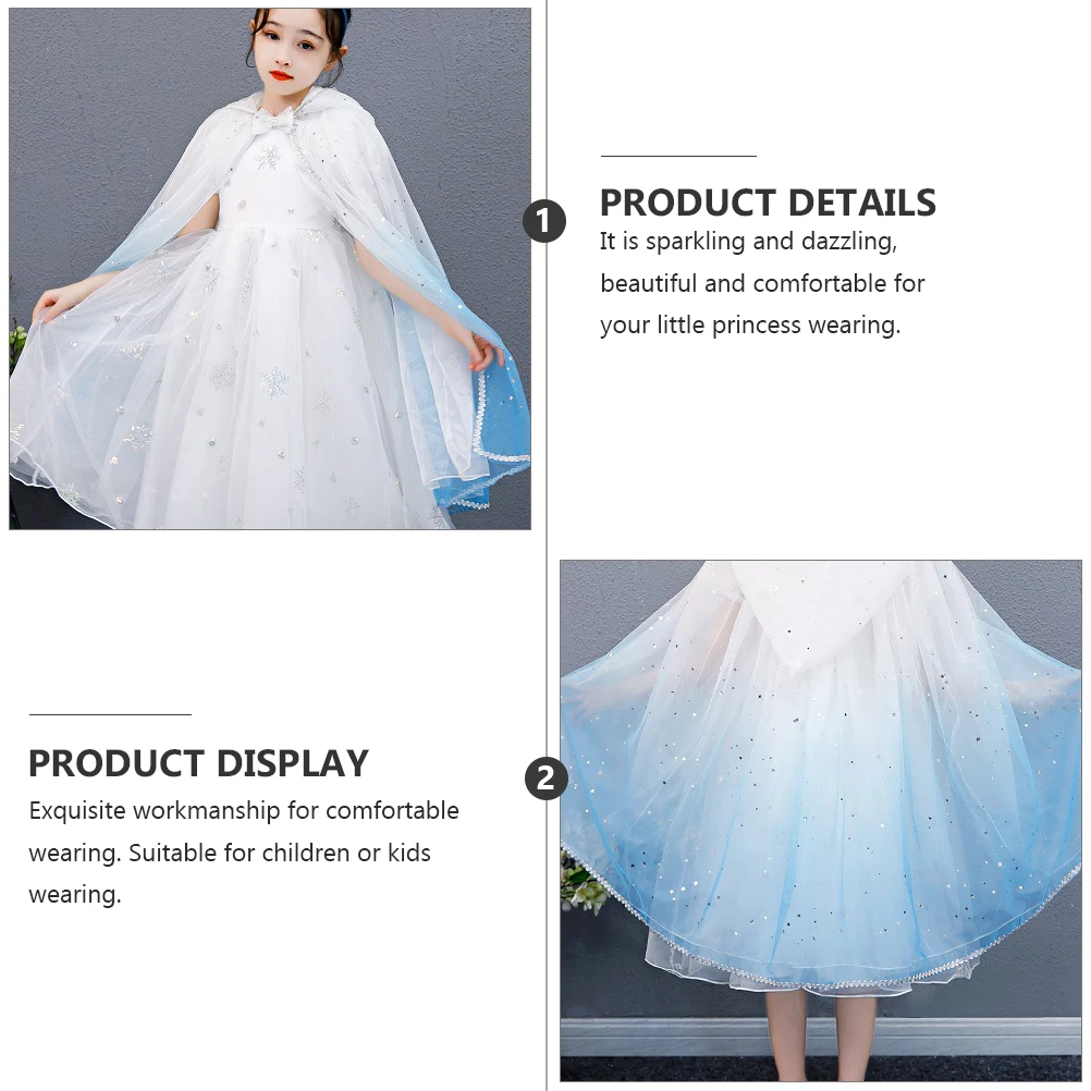 

Hooded Cape Cloak Kids Clothes Cotton Sequins Cosplay Costume Party Accessories Easy Clean Dress Up Role Play Stage Performance