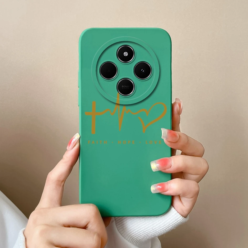 For Xiaomi Redmi 14C 4G inch Cover Funda Cartoon Pattern Case Liquid Silicone Matte Anti Drop Shell For Redmi14C 6.88 inch Coque