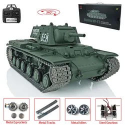 1/16 Bilancia 2.4G HENG LONG 7.0 Aggiornato Sovietico KV-1 RTR RC Carro Armato 3878 Tracce In Metallo Tenditore Pignone Esercito Giocattoli BB Unità di Riparazione TH17464