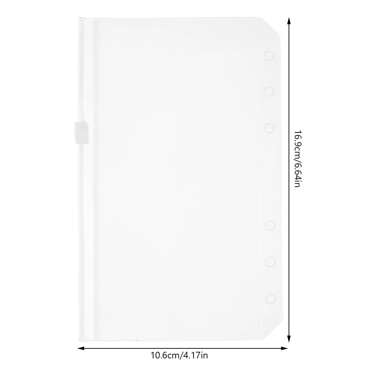 Bolsas de almacenamiento de documentos transparentes, 5 uds., cremallera de hojas sueltas, seis agujeros, bolsas de carpeta de PVC, organizadores de archivos, estudio de oficina