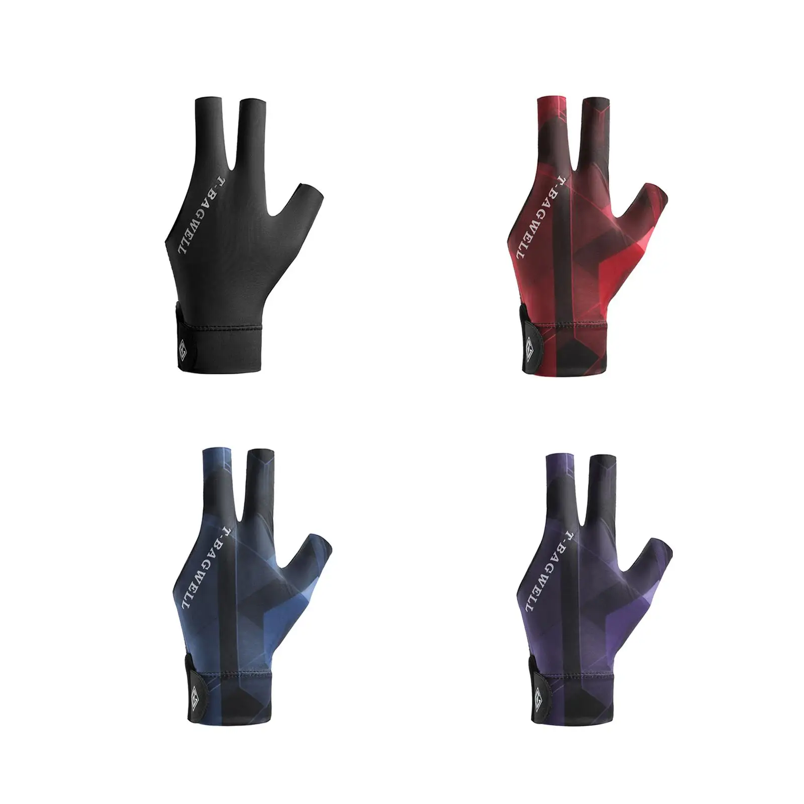 Left Hand Three Fingers Billiard Glove Breathable Professional High Elastic Anti