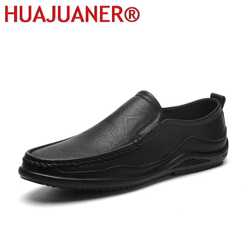 

Vintage Mens Loafers Leather Driving Shoes Men's Casual Shoes Men Slip on Black Business Flats Male Comfortable Shoe Moccasins