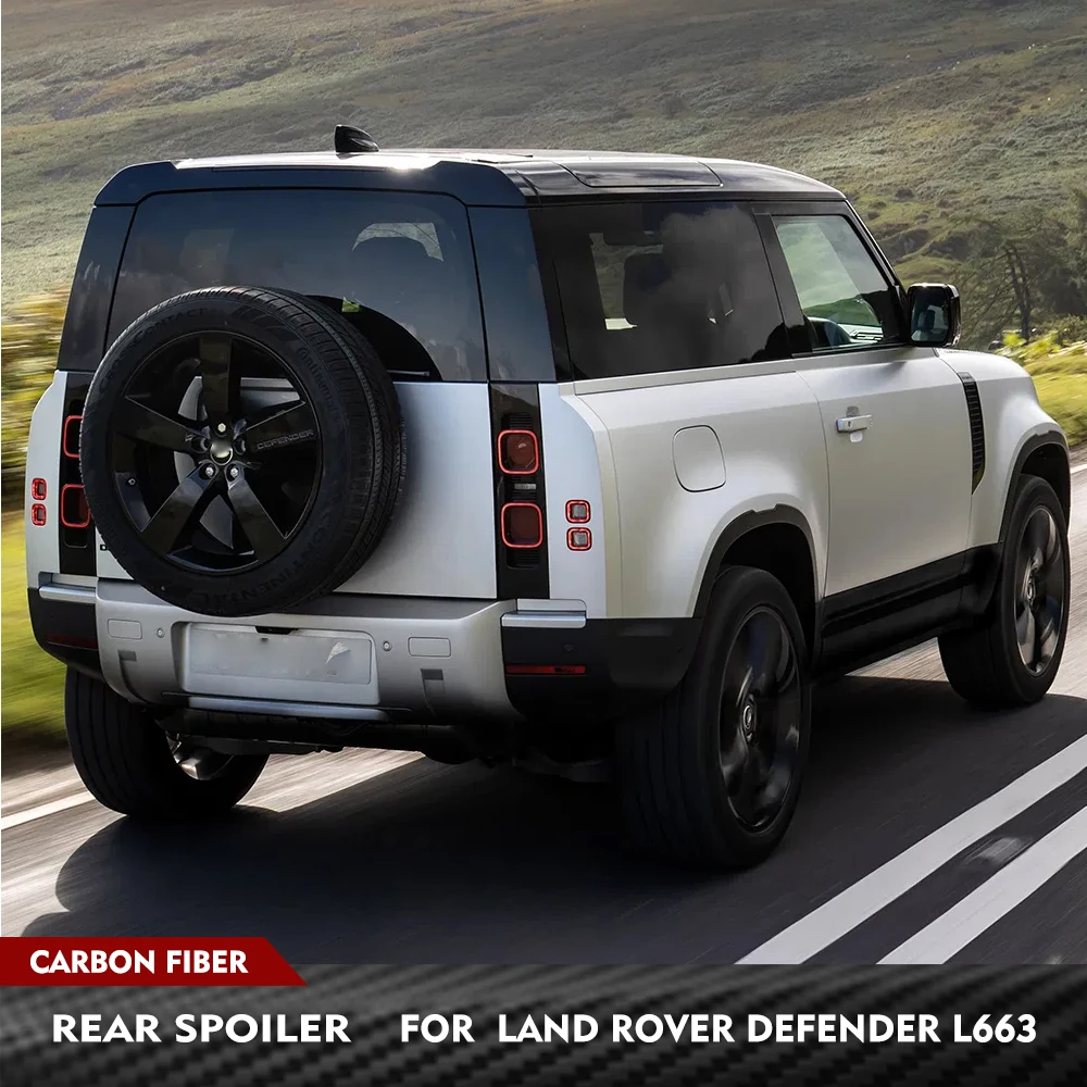 Car Rear Roof Spoiler For Land Rover Defender L663 2020-2025 Car Car Rear Trunk Roof Boot Wing Racing Spoiler Lip Carbon Fiber