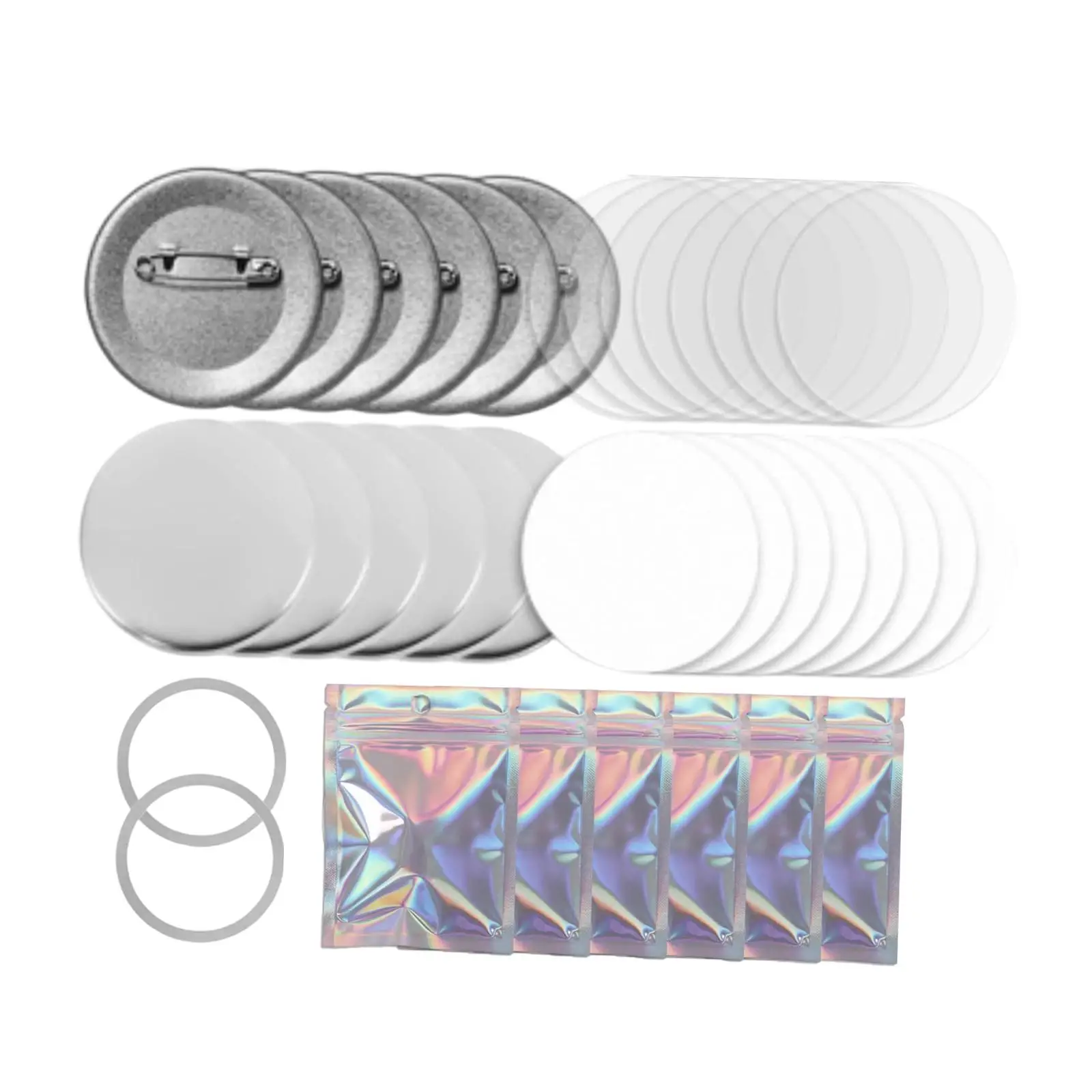 Button Badge Kit Metal Blank Back Cover Supplies for Academic Events and DIY Identification Tags