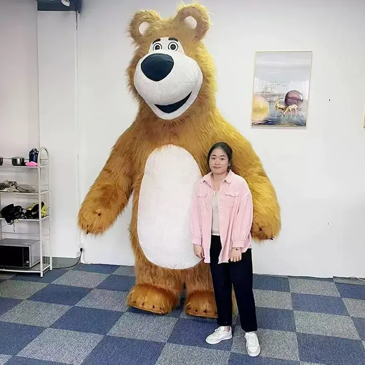 Aufblasbares Bären-Maskottchen-Kostüm, Bär, Anime, Erwachsene, Cosplay, individuelle Kits, Maskottchen, Karneval, Halloween-Kostüme mit Batterie