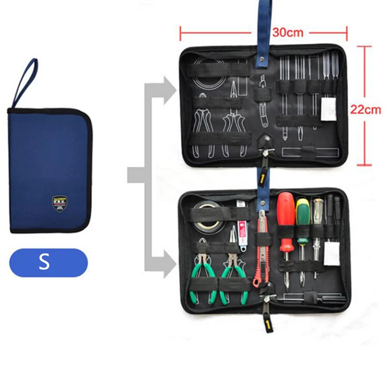 Portable Electricians Hard Plate Tool Kit Bag Storage Case Multifunctional Organizer Waterproof Oxford 3 Sizes DIY