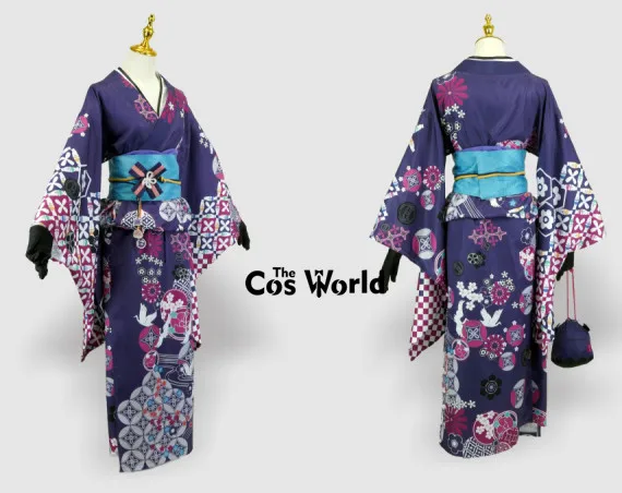 English Virtual YouTuber VTuber Hololive Ninomae Ina'nis New Year Kimono Outfits Anime Cosplay Costumes image 5