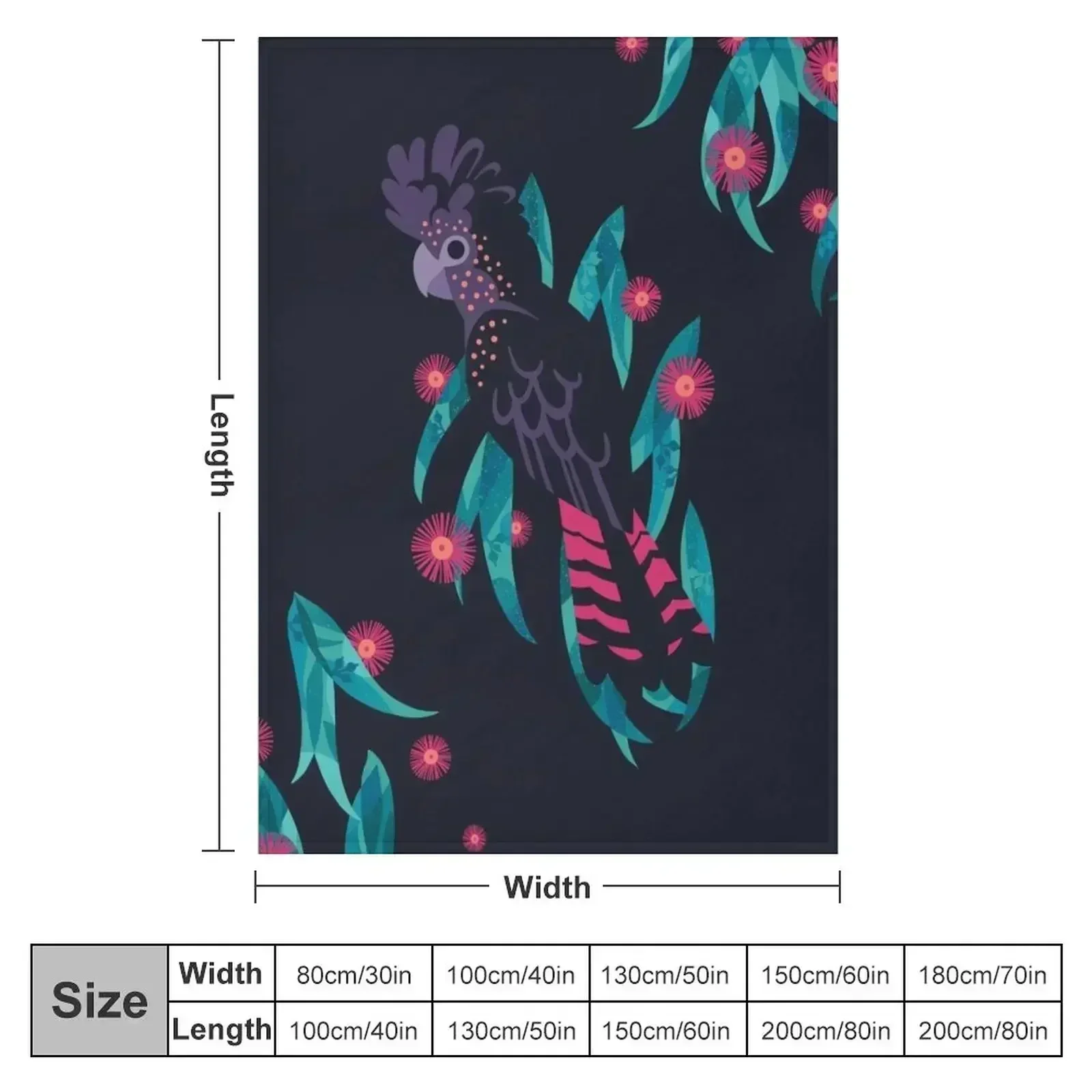 Black Cockatoo Silhouette Throw Blanket Luxury Weighted Soft Plaid Decorative Beds Blankets