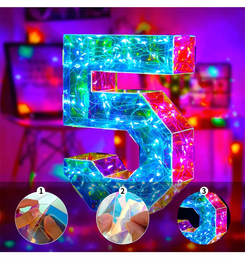 LED Numbers Light 0-9 USB Number Lights For Valentine\'s Day Weddings Birthday Party Christmas Decoration Props Baby Shower Decor