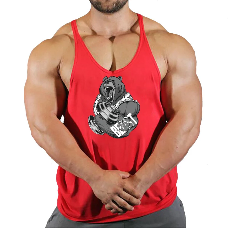 Fitness Man Men\'s Vest Gym Top Men Vests Sleeveless Sweatshirt Stringer Bodybuilding Shirt T-shirts Suspenders Man Clothing Tops