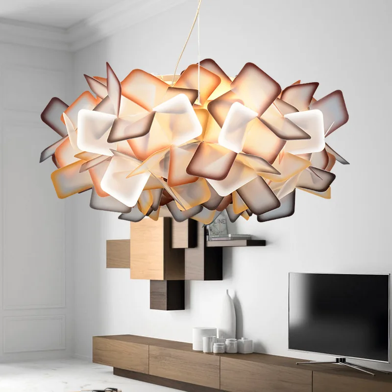 Modern LED Chandeliers Acrylic Colorful Ceiling Light Popular Flower Pendant Lamp Bedroom Droplight Indoor Parlor Dining Lights