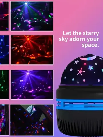 LED Starry Sky Night Lights USB Projector Lamp Magic Ball Moon Star Christmas Lights Home Room Atmosphere Decorations