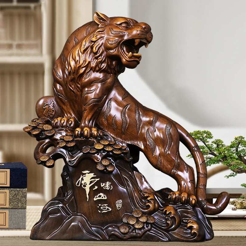 

Tiger statue tiger roar mountains and rivers attract wealth home living room office desk decoration housewarming opening gifts