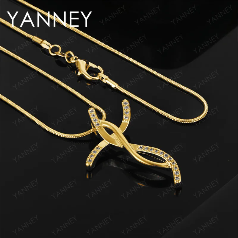 

18K Gold 16-30 inch Delicate Twisted Cross Pendant Necklace - Charming and Stylish Engagement Jewelry for Women