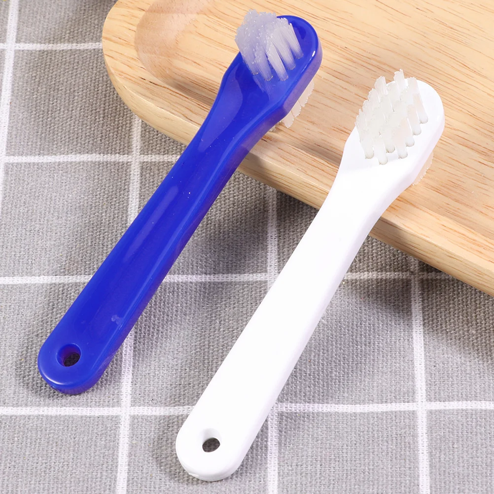 

8 Pcs Cleaning Brush Double-ended Denture Toothbrush Household Small Multi-functional Personal Mini Portable Blue Dental