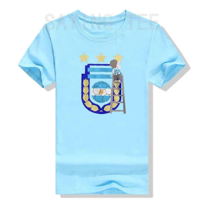 Argentina 3 Star Sun of May Adult T-Shirt,  Argentine Flag World Soccer Champions 2022 Fan Pride Tee Tops Tres Estrella Clothes