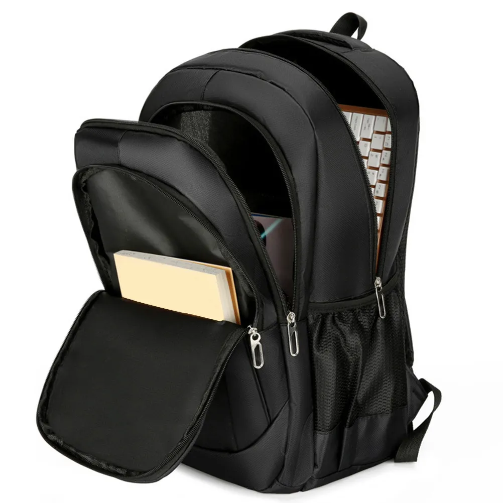 

Adjustable Strap Large Capacity Backpack Waterproof Oxford Cloth Men Women Travel School Bag Durable Design Black Backpack