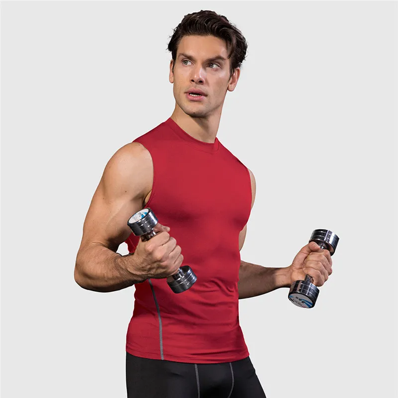 Solid Color Round Neck Men Sport Vest Basketball Fitness Comprehensive Training Jog Short Sleeve T-shirt Quick-drying Breathable