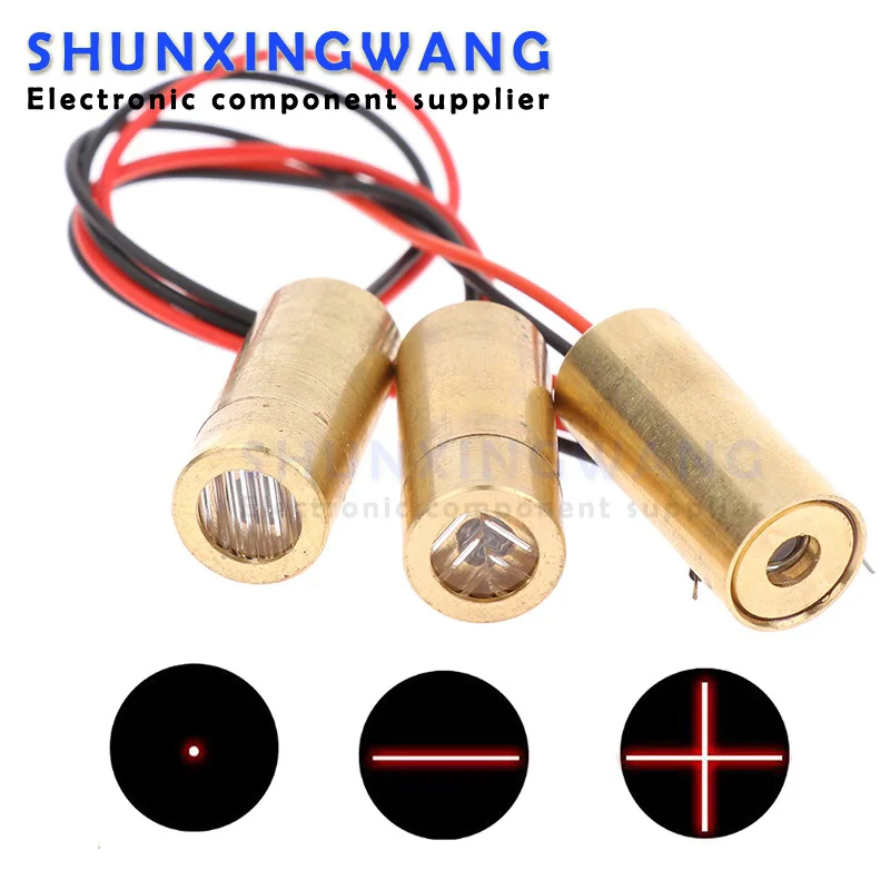 Laser Head 650nm 9mm 3V 50mW Laser Cross Diode Module Red Copper Head Line / Point / Cross Laser Diode