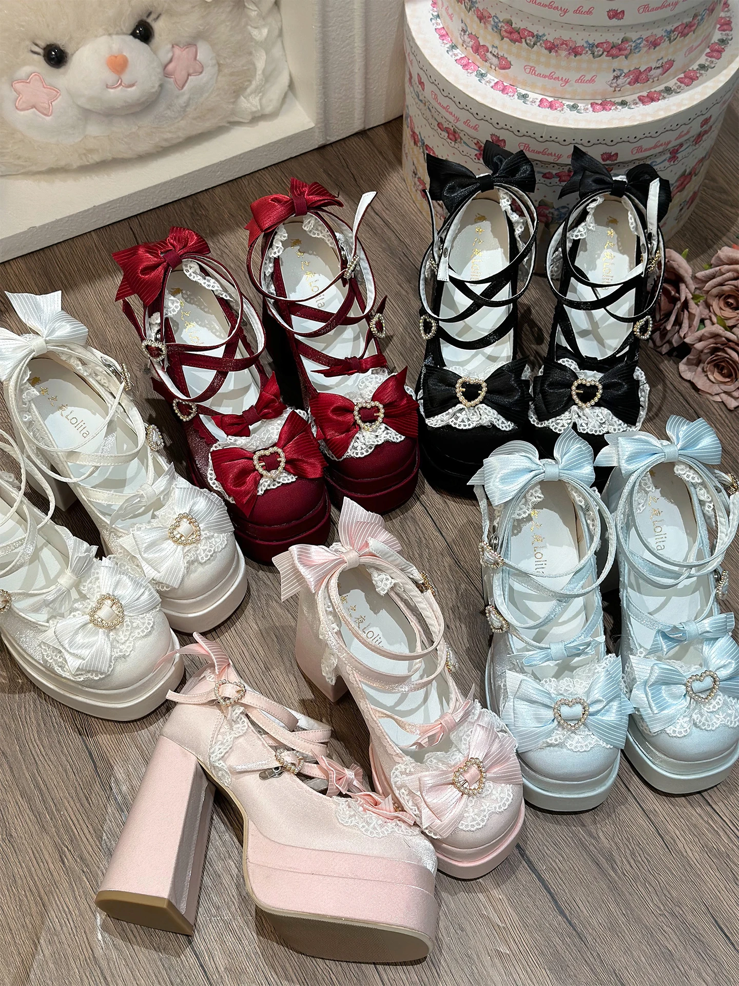 Sweet  Knot High Heel Single Shoes Original Love Story 20 Fairy Tale Lolita Style Women's Fashion Shoes for Spring S...