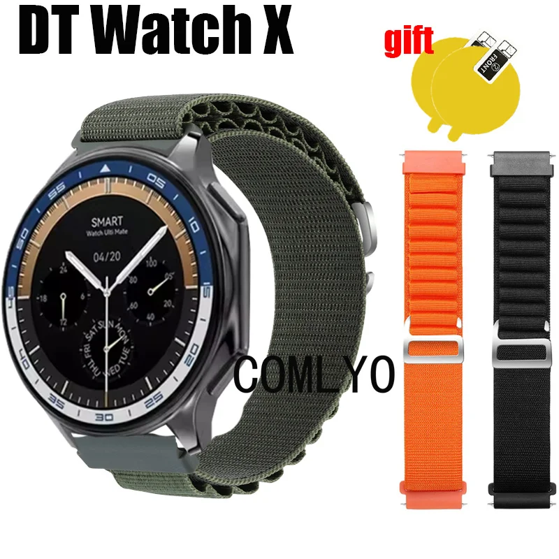 3in1 Band For DT Watch X Smart Watch Strap Nylon Soft Bracelet Bands Belt Screen Protector film