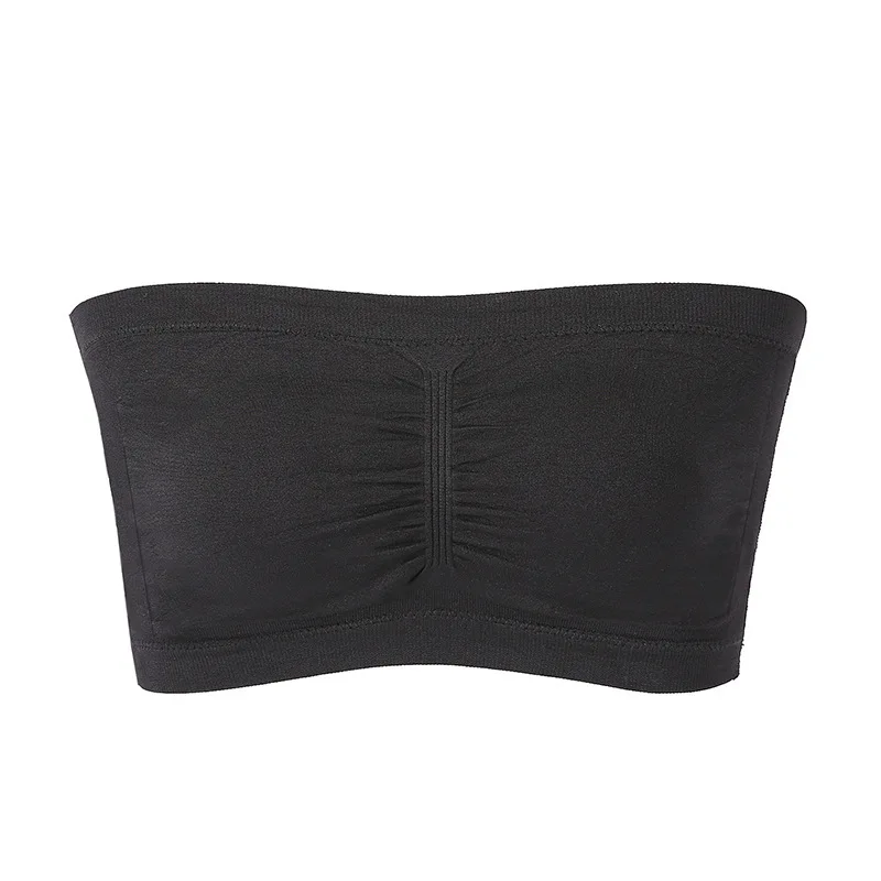 1pcs Women\'s Bra Plus Size Strapless Bra Thin Removable Chest Cushion Top Stretchy Seamless Invisible Bra S-6XL