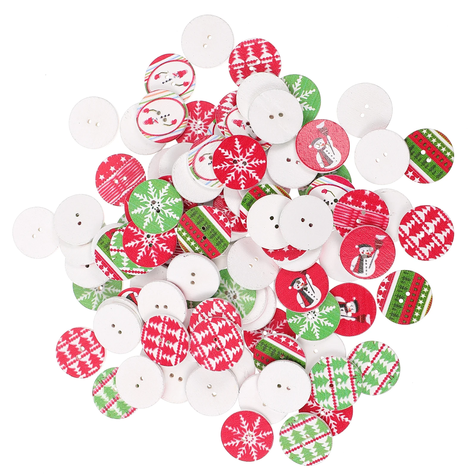 

200pcs Chip DIY Decoration Set Shaped Christmas Ornaments Kids Rounded Diy Wood Chip Craft Rounded Slices Holiday Supplies