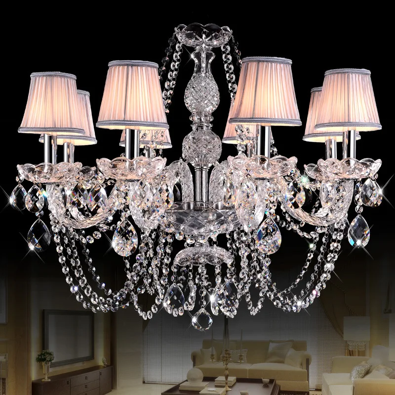 Modern LED Candle Holder Crystal Ceiling Chandeliers Pendant Lamp Atmosphere High-end Living Dining Room Hanging Lights Fixtures