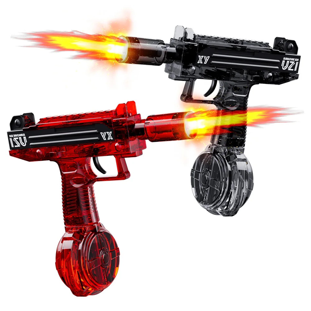 ألعاب مسدس المياه الكهربائية مع بخاخات خفيفة، تأثير اللهب، سعة كبيرة، مسافة قوية للغاية، معركة مائية للأطفال والكبار