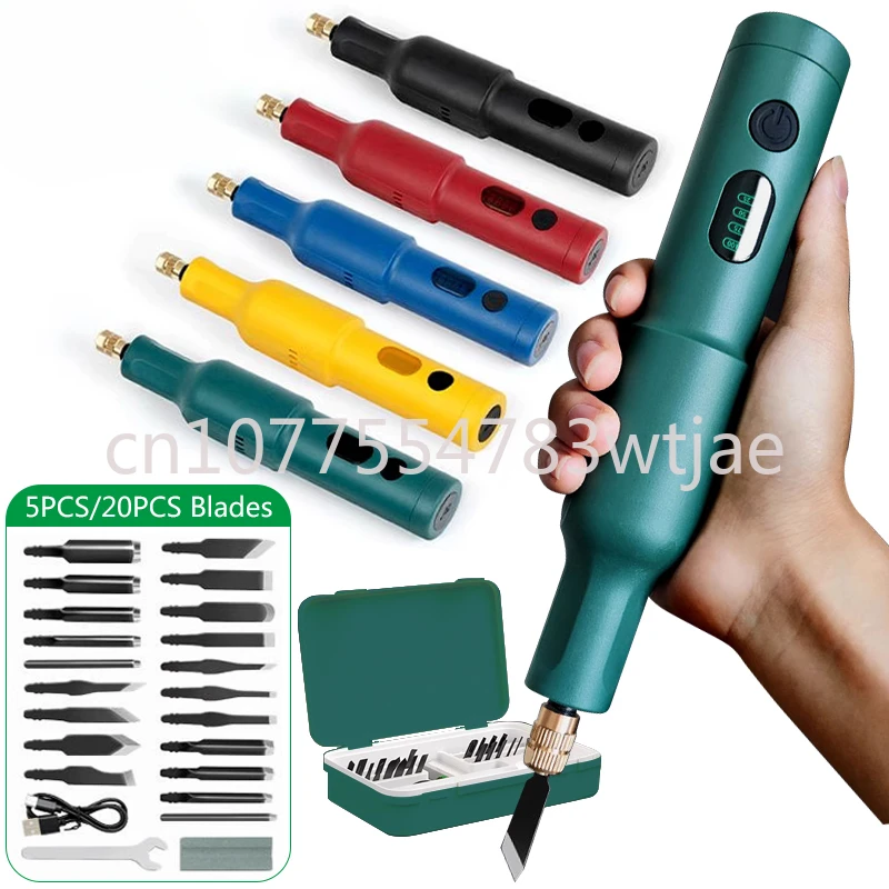 

5PCS/20PCS Blade Carpenter Root Sculpture Mini Power Carving Chisel Carpentry Lithium Electric Carving Knife Chisel Set