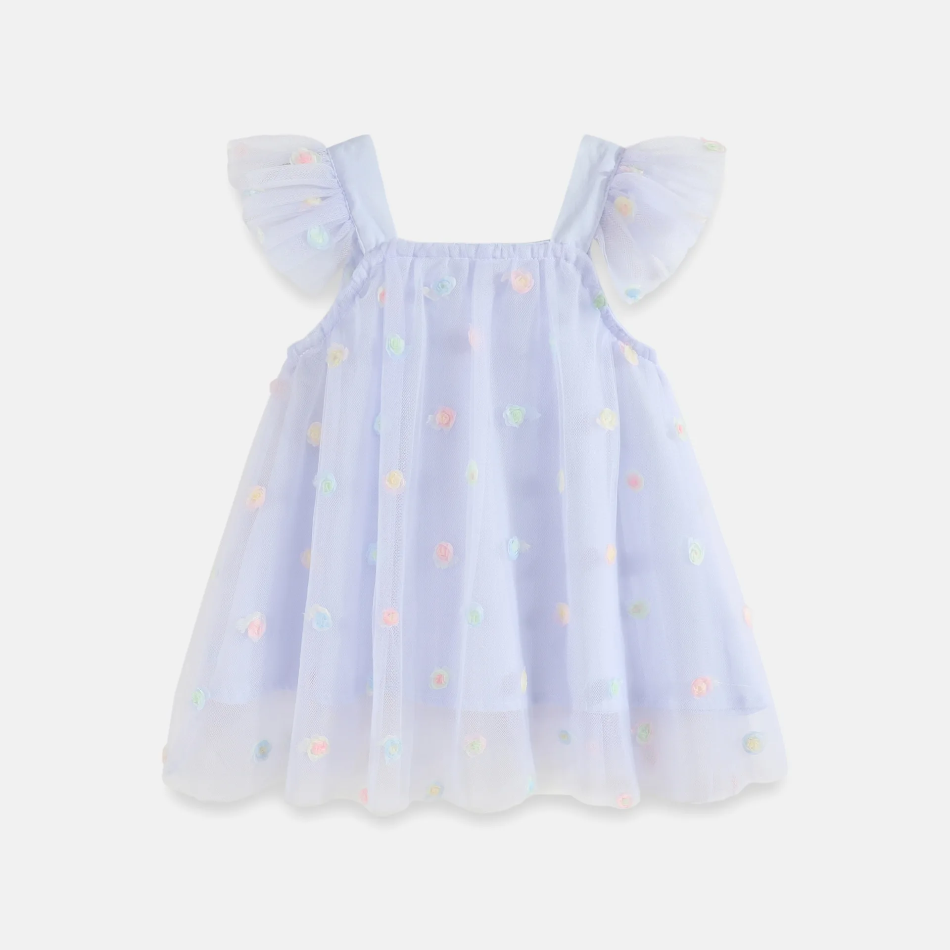 New Baby Girl Clothes Fashion Fly Sleeve Butterfly Polka Dot Applique Baby Girl Dress Cute Baby Clothes Sweet Princess Dresses