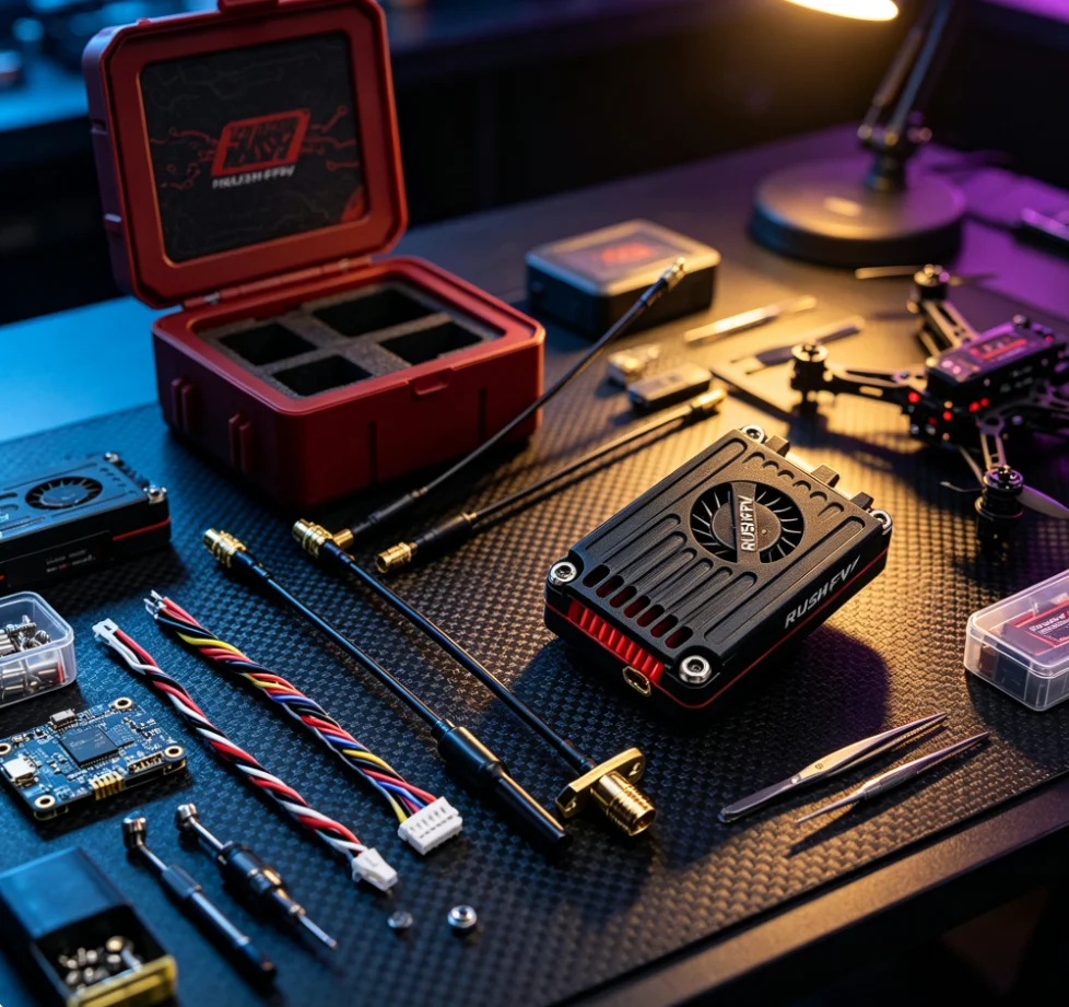 RUSHFPV RUSH MAX SOLO 5.8GHz VTX 2500mW High Power Video Transmitter with CNC Shell And Cooling Fan for RC FPV Quadcopters