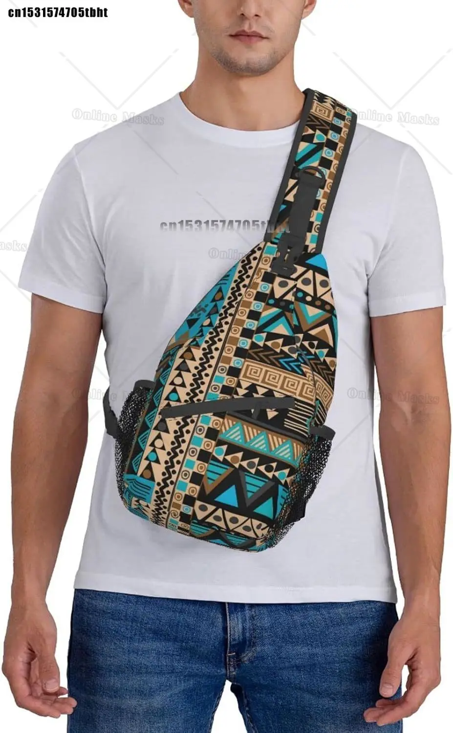 Native American Sling Backpack Casual Crossbody Backpack Sling Bag Chest Daypack for Men Women Sport