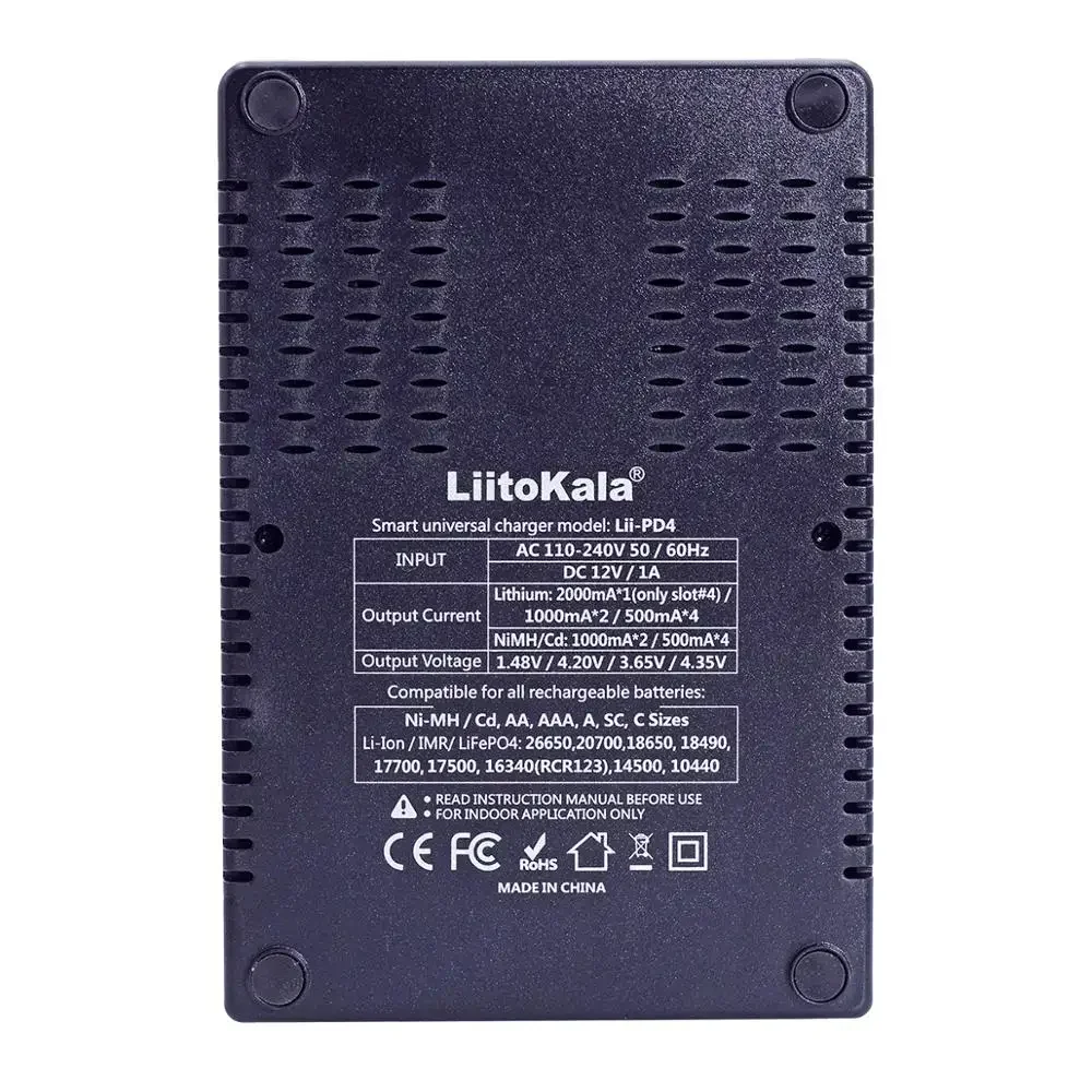 1-5PCS Liitokala Lii-PD4 3.2V 3.7V 3.8V 1.2V 25500 18650 18350 26650 14500 21700 26700 NiMH Lithium LiFePO4 Battery Charger