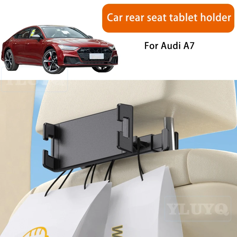 

For Audi A7 Car Tablet Holder Rear Seat Phone Mount Rotatable Car-Specific Modification Accessory