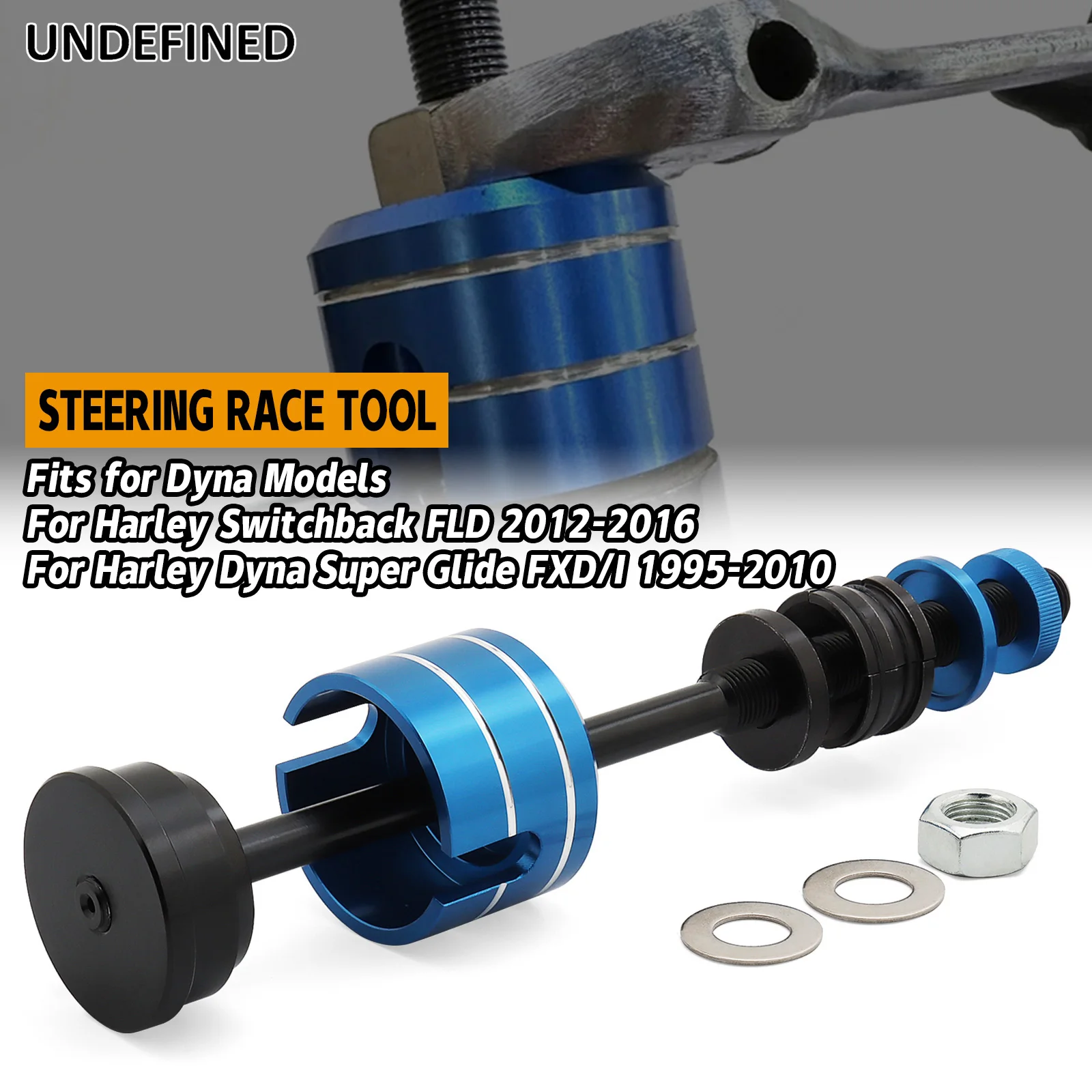 Motorcycle Steering Neck Bearing Race Installation & Removal Tool Kit for Harley Touring Road King Electra Street Glide Dyna